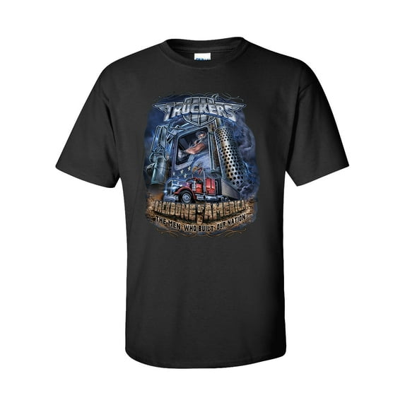 Truckers Backbone of America Unisex Short Sleeve T-shirt-Black-Large