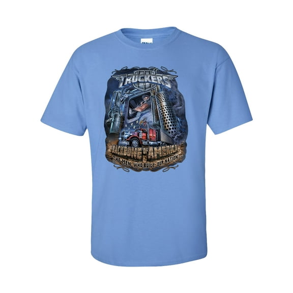Truckers Backbone of America Unisex Short Sleeve T-shirt-Carolina Blue-Small