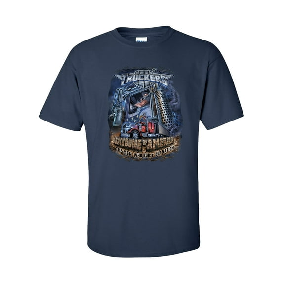 Truckers Backbone of America Unisex Short Sleeve T-shirt-Navy-2XL