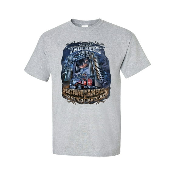 Truckers Backbone of America Unisex Short Sleeve T-shirt-Sports Grey-Large