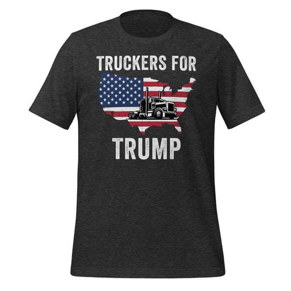 Truckers for Trump Shirt, Unisex, Truckers for Trump 2024 Shirt, Trump Lovers, MAGA, I Stand With Trump, Election 2024, President Trump (Dark Grey Heather, XL)