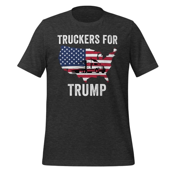Truckers for Trump Shirt, Unisex, Truckers for Trump 2024 Shirt, MAGA, Trump Lovers, I Stand With Trump, Election 2024, President Trump (Dark Grey Heather, XL)