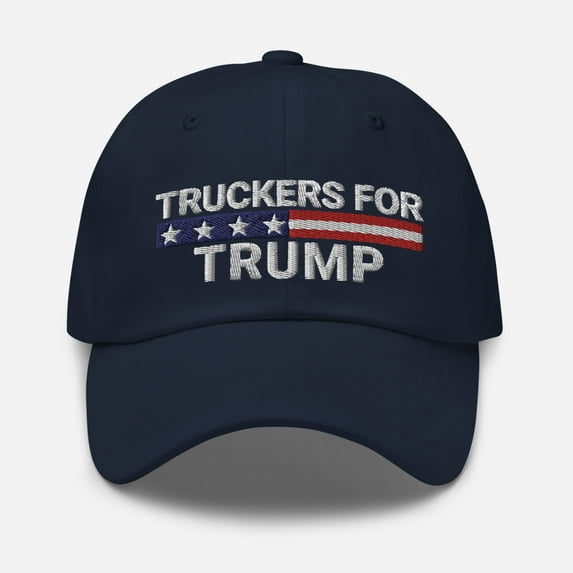 Truckers for Trump Hat, Dad Hat, Truckers for Trump 2024 Hat, Trump Lovers Hat, I Stand With Trump Hat, Election 2024, President Trump (Navy)