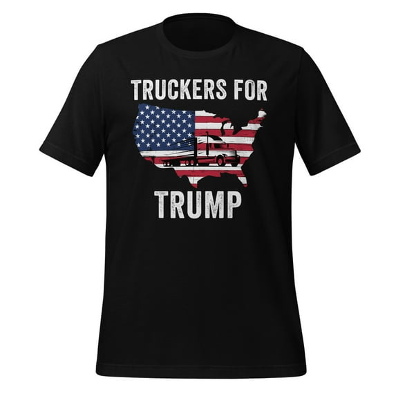 Truckers for Trump Shirt, Unisex, Truckers for Trump 2024 Shirt, MAGA, Trump Lovers, I Stand With Trump, Election 2024, President Trump (Black, 3XL)