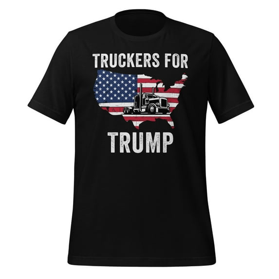 Truckers for Trump Shirt, Unisex, Truckers for Trump 2024 Shirt, Trump Lovers, MAGA, I Stand With Trump, Election 2024, President Trump (Black, S)