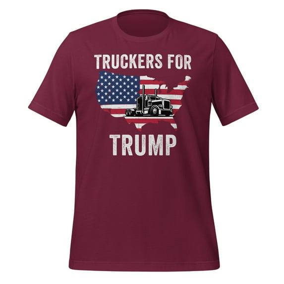 Truckers for Trump Shirt, Unisex, Truckers for Trump 2024 Shirt, Trump Lovers, MAGA, I Stand With Trump, Election 2024, President Trump (Maroon, 2XL)