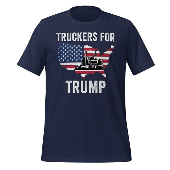 Truckers for Trump Shirt, Unisex, Truckers for Trump 2024 Shirt, Trump Lovers, MAGA, I Stand With Trump, Election 2024, President Trump (Navy, L)