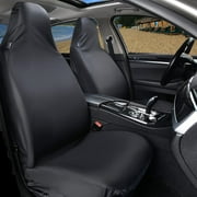 Truckiipa Oxford Waterproof Car Seat Covers for Front Seats, Black Automotive Seat Protectors High Back Bucket, Universal Fit for Most Cars Sedans SUV