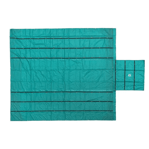 24' x 27' Flatbed Trailer Lumber Tarp with 8 FT Drop - Heavy Duty Green 18 Oz Vinyl Waterproof Tarp for Truck/Trailers to Protect Cargo from Wind, Rain, Snow, and Sun