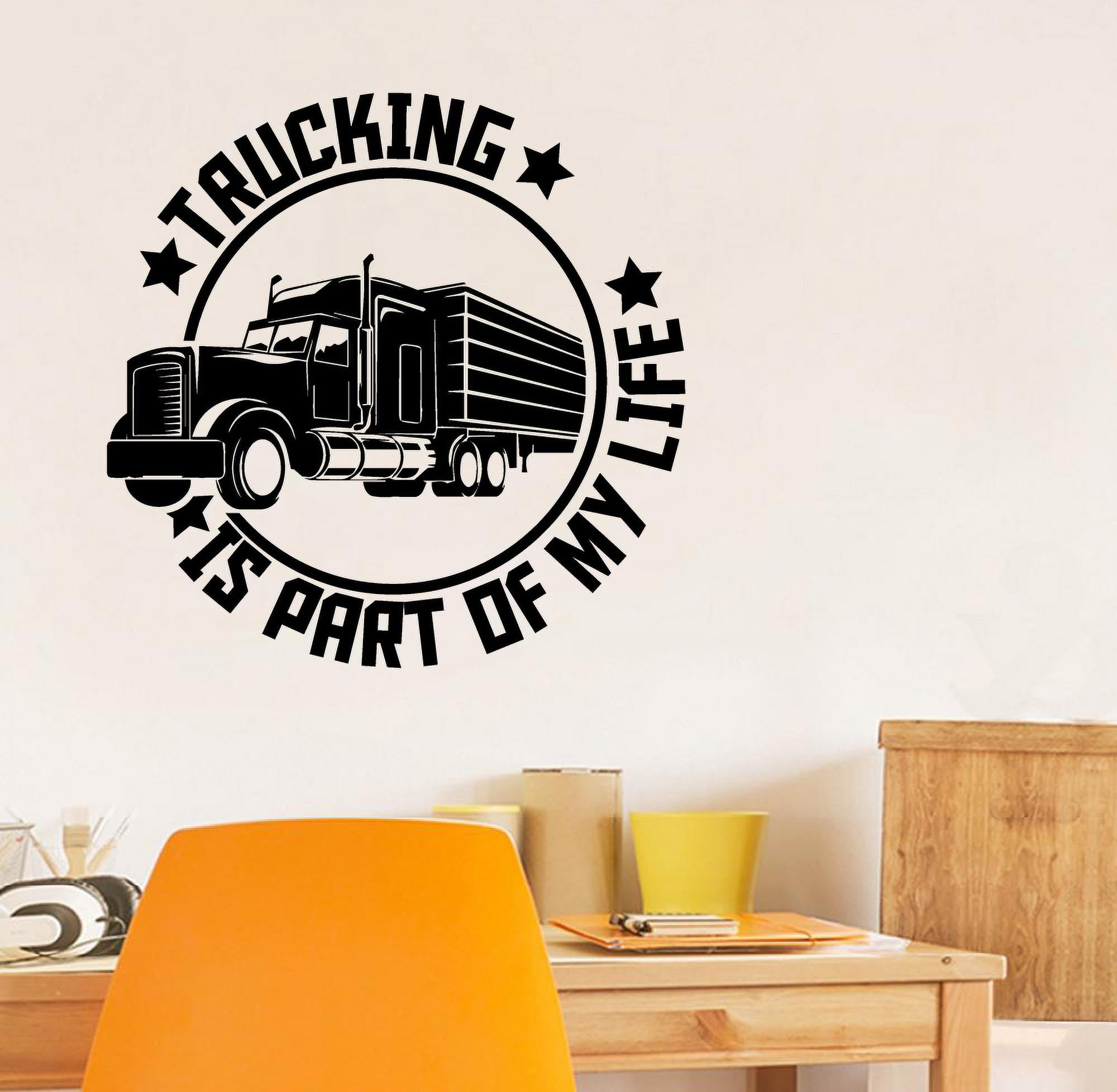 Trucking Is Part Of My Life - Trucking Life Quotes Truck Driver Trailer  Truck Silhouette Vinyl Wall Art Sticker Wall Decal Home Kids Room Study  Room Boys Wall Décoration Design Décor Size (, image size:2000x1956
