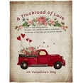 thumbnail image 1 of A Truckload of Love Valentines Day Throw Blankets, Rustic Farmhouse Decor Soft Fleece Blanket Decorative Gift for Her Women for Home Sofa Couch Chair Living Bedroom,50x60 inches,, 1 of 5