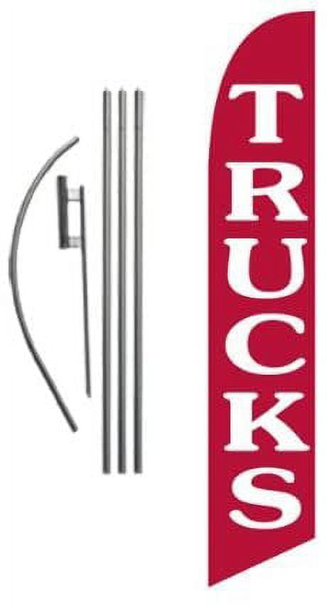 Trucks Advertising Feather Banner Swooper Flag Sign with Flag Pole Kit and Ground Stake