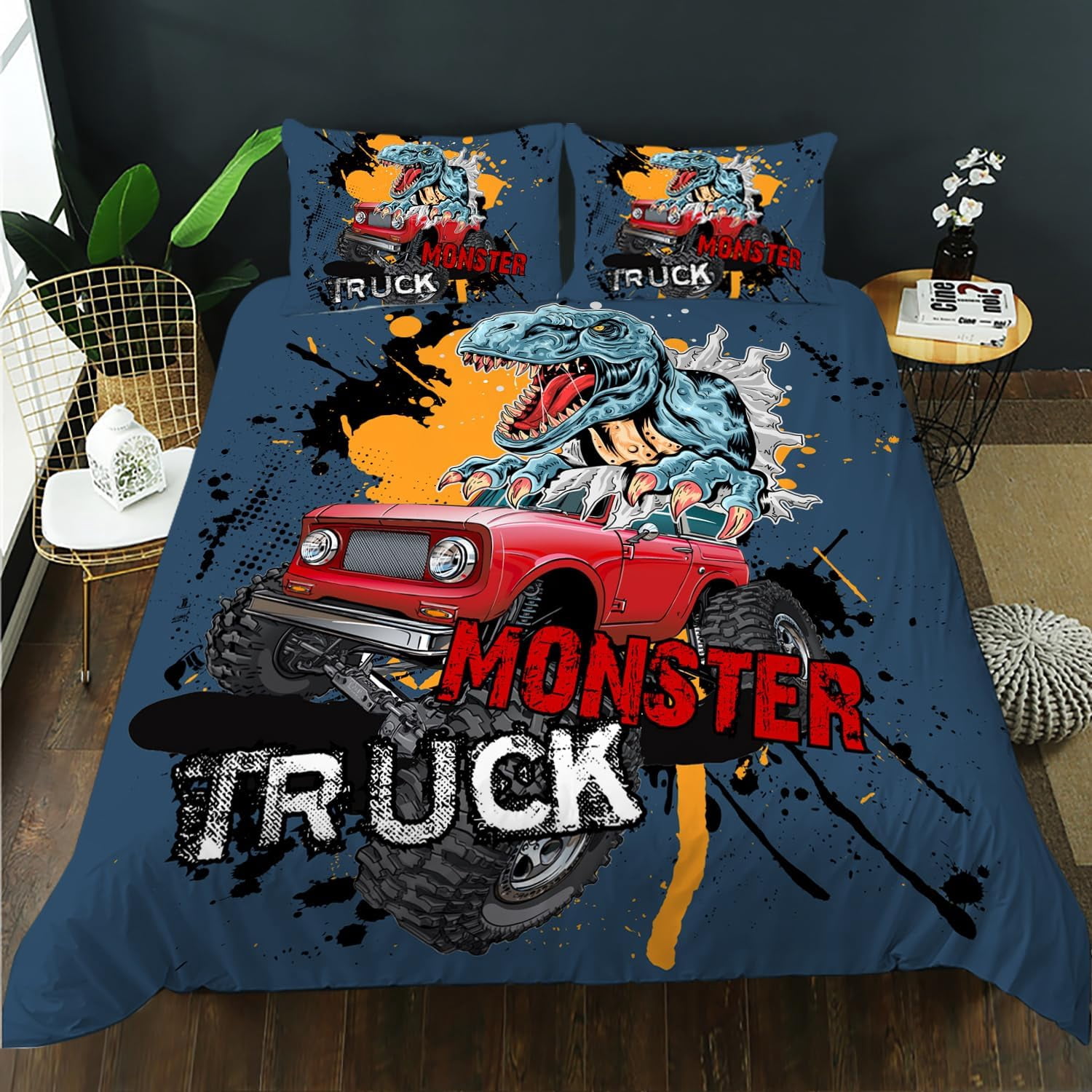 trucks-duvet-cover-set-3d-cartoon-monster-truck-bedding-set-for-kids