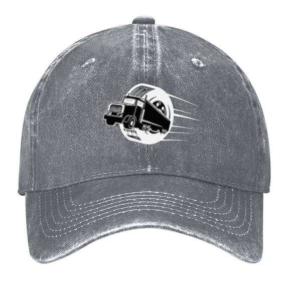 Trucks Print Vintage Wash Dad Hat Adjustable Curved Brim Baseball Cap,Casual Outdoor Sports Fishing Cap for Men and Women