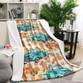 thumbnail image 1 of Trucks Pumpkins Fall Leaves Pattern Blanket,Comfortable Soft Lamb Wool Throw Blanket,All Season,Warm Lightweight Blankets for Sofa Bed Couch Living Room Chair,40"x50", 1 of 4
