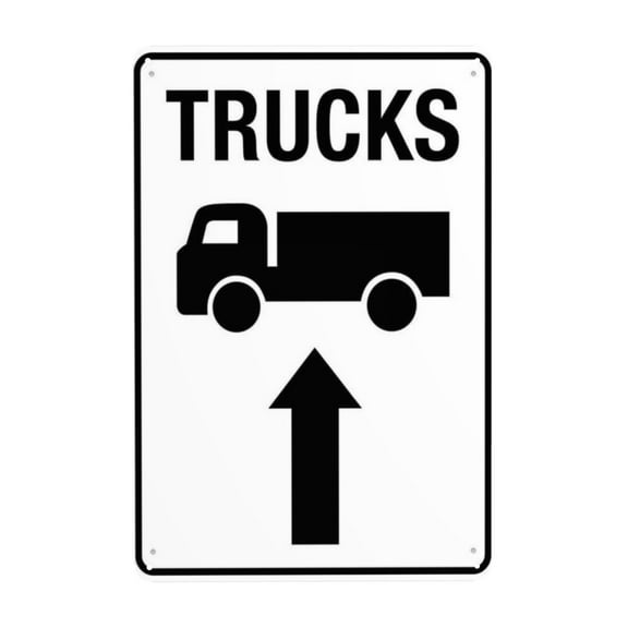 Trucks Straight Arrow Tin Sign Warning Metal Sign Vintage Sign Wall Decor for Home Farm Bar Coffee Shop Club Decoration 8x12 Inch