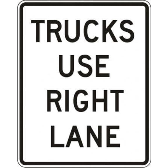 Trucks Use Right Lane Sign Regulatory Traffic Signs Metal Sign Tin Sign 12x16 Inch - Caution Safety Warning Security Signs Indoor & Outdoor Signs for Home, Office, Work