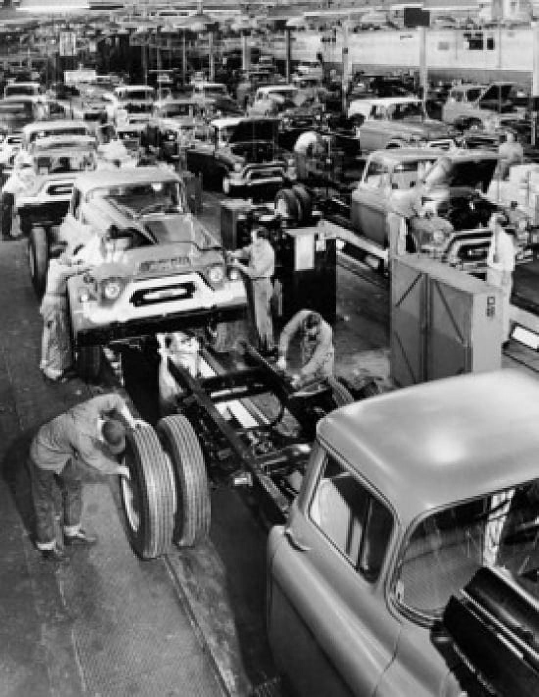 Trucks being assembled in an automobile manufacturing plant Canvas Art - (24 x 36)
