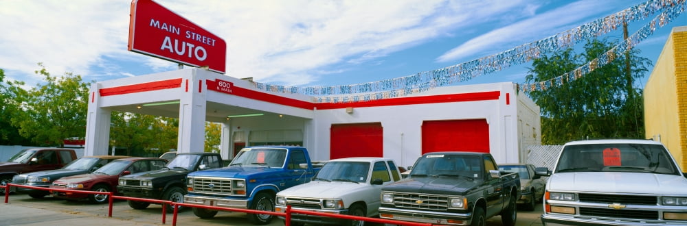 Trucks in used car lot Roswell New Mexico Canvas Art - Panoramic Images (36 x 12)