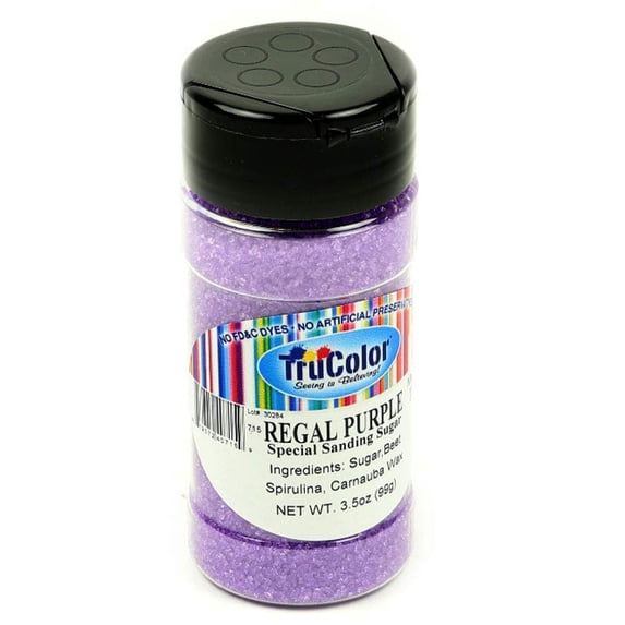 Trucolor Natural Color Special Sanding Sugar Medium Crystals - 3.5 Ounce Regal Purple