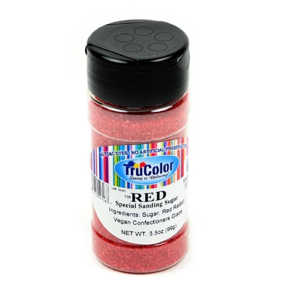 Trucolor Ounce Special Sanding Sugar (Medium Crystals) - 3.5 Ounce Red