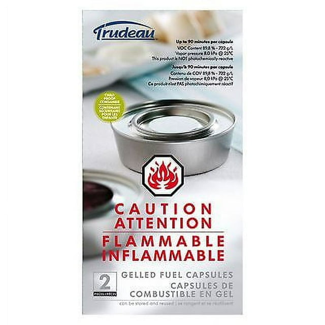 Trudeau 2pc Gel / Gelled Fuel Capsules for Fondue Sets & Chafing Dish
