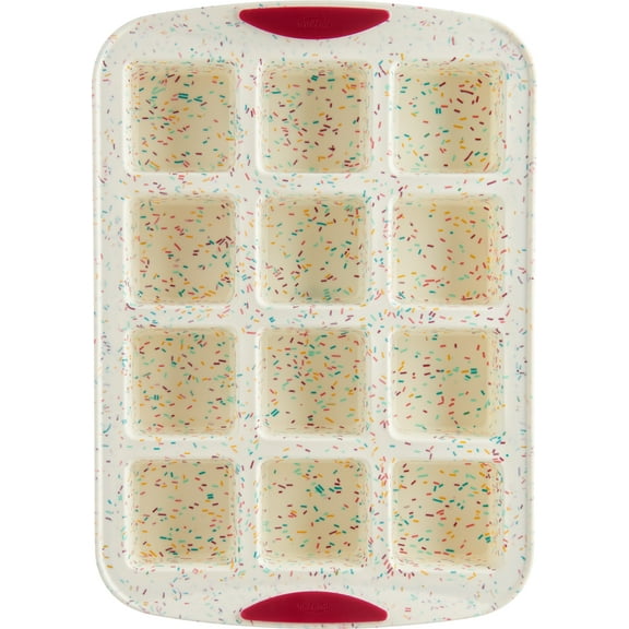Trudeau Confetti Structure Silicone, 12-Cavity Brownie Mold, 05120125