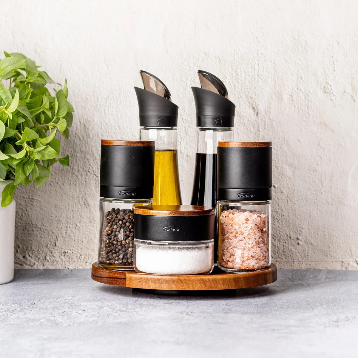Trudeau Lazy Susan Seasoning Station, 6 Piece Set - Walmart.com