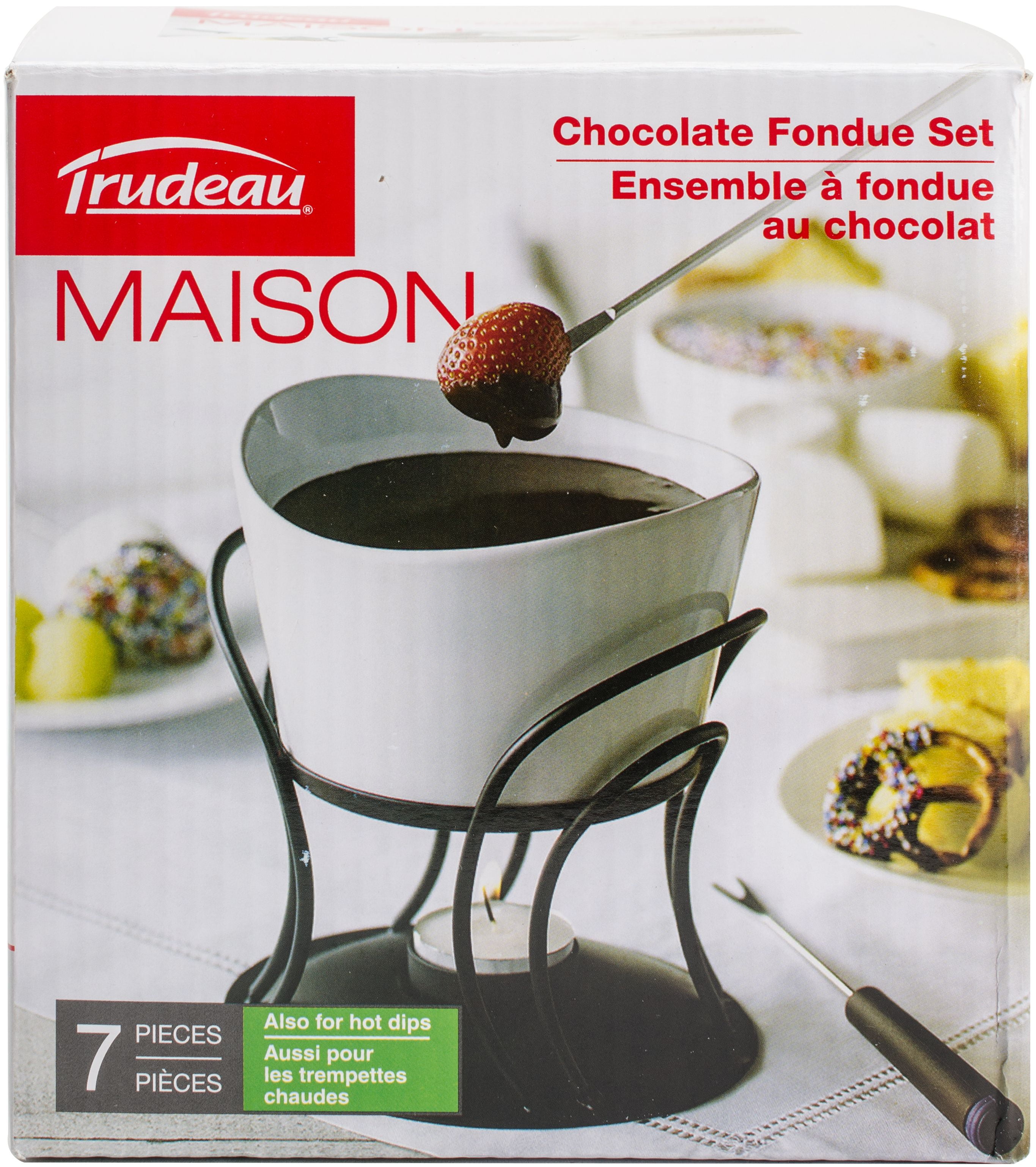 Trudeau Maison Revolo Chocolate Fondue SetWhite & Black