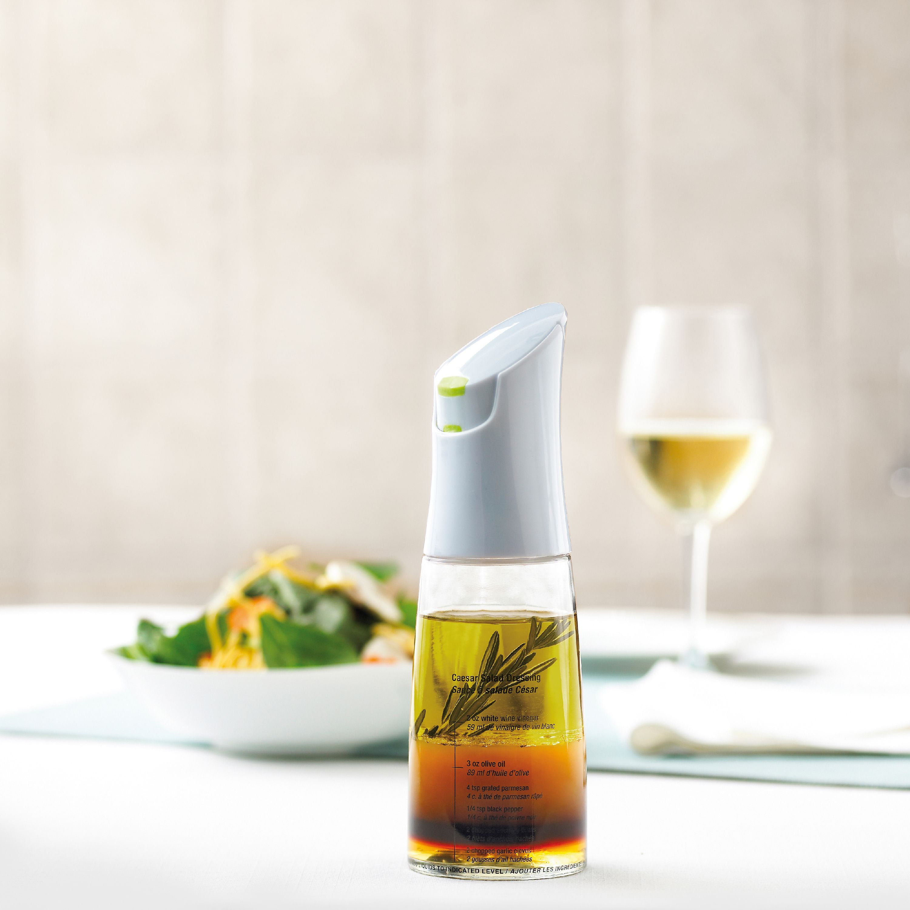 Trudeau Maison Salad Dressing Shaker Bottle 12ozWhite