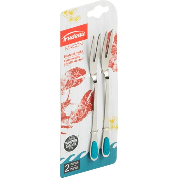 Trudeau Seafood Forks, Set of 2, Tropical Blue