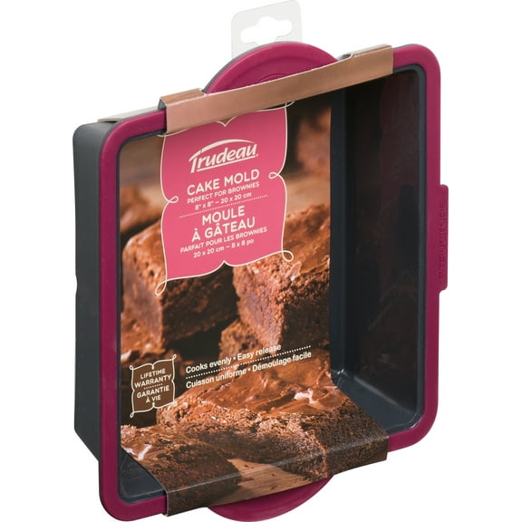 Trudeau Maison Structure Pro Square Cake Pan Fuchsia/Gray-Square 8"