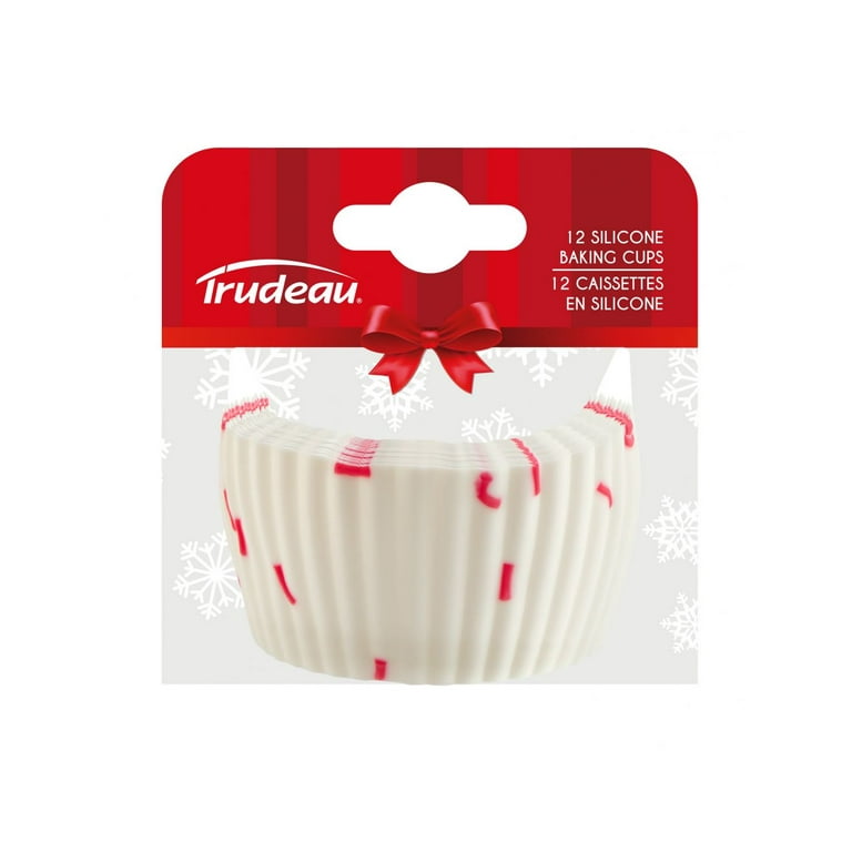 Trudeau Silicone Baking Cups-Confetti, White/Red