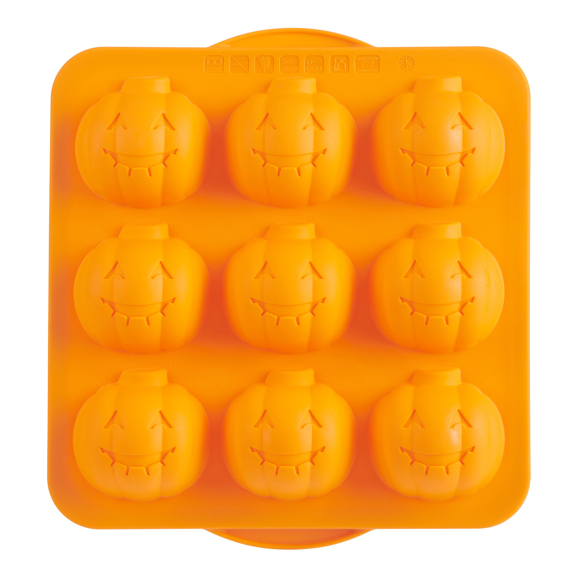 Trudeau Pumpkin Structured Silicone 9c Muffin Pan 10"W x 12"L x 1.95"H