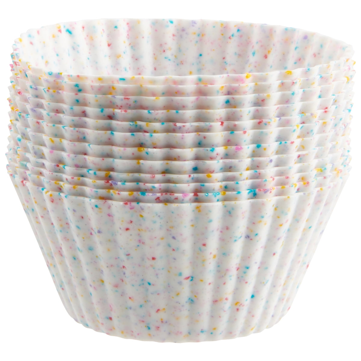 Trudeau Reusable Silicone Baking Cups, 12 Pack  for Muffins, Cupcakes, Bites, Small Pies, Egg Bites, Tartlets, Quiches, Cheesecake Bites, Rice Krispies Treats, Snack & Fruit Bites
