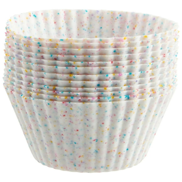 Trudeau Reusable Silicone Baking Cups, 12 Pack  for Muffins, Cupcakes, Bites, Small Pies, Egg Bites, Tartlets, Quiches, Cheesecake Bites, Rice Krispies Treats, Snack & Fruit Bites