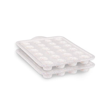 Trudeau Silicone 24 Count Mini Muffin Pan, 2 Pack, 1.75 in Diameter, Granite, Dishwasher Safe, Easy Release