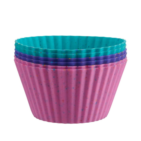 Trudeau Jumbo Reusable Silicone Baking Cups 6ct – for Muffins, Cupcakes, Individual Pies, Rice Krispies Treats, Egg Bites, Mac & Cheese Cups, Tartlets & Fruit Snacks