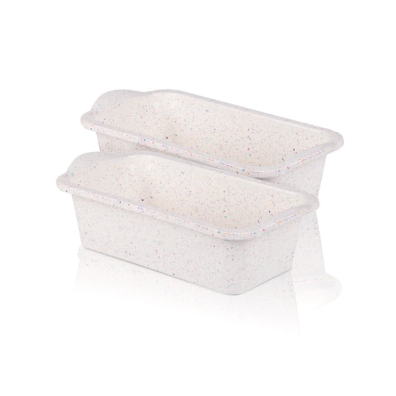 Trudeau Silicone Loaf Pan Rainbow, 2 Pack, 8.5 x 4.5 in, Granite, Dishwasher Safe, Easy Release