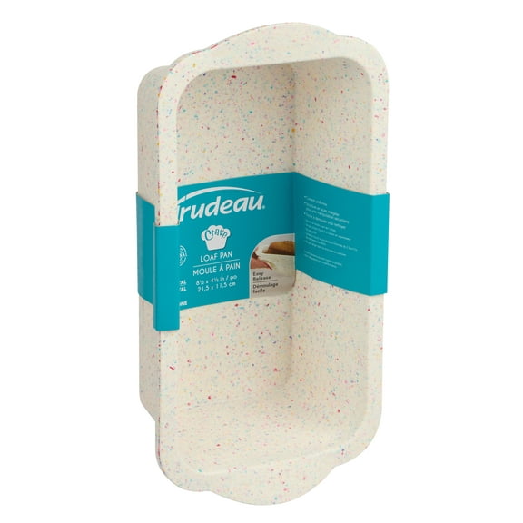 Trudeau Silicone Bread Loaf, or Lasagna Pan Rainbow Granite 8.5 x 4.5 inch, Dishwasher Safe, Easy Release