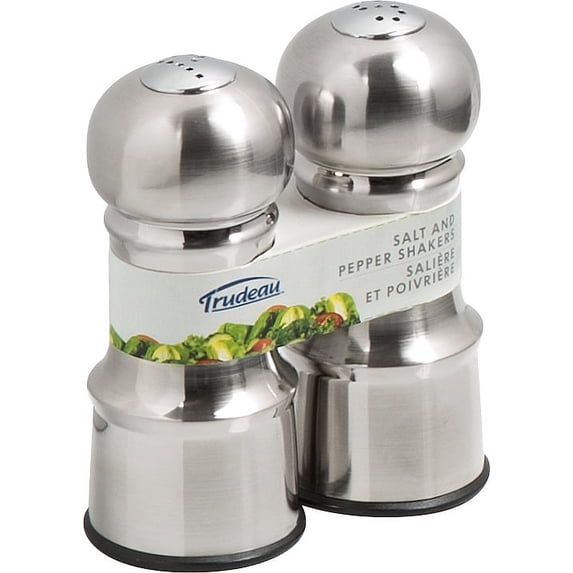 Trudeau Stainless Steel Salt & Pepper Set 4.5"-Silver - Empty