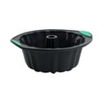 thumbnail image 1 of Trudeau Structure Silicone 10 Cup Fluted Cake Pan, Grey/Mint, 1 of 10