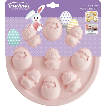 Trudeau Structure Silicone Easter Chicks, 9" Round Cookie Pan