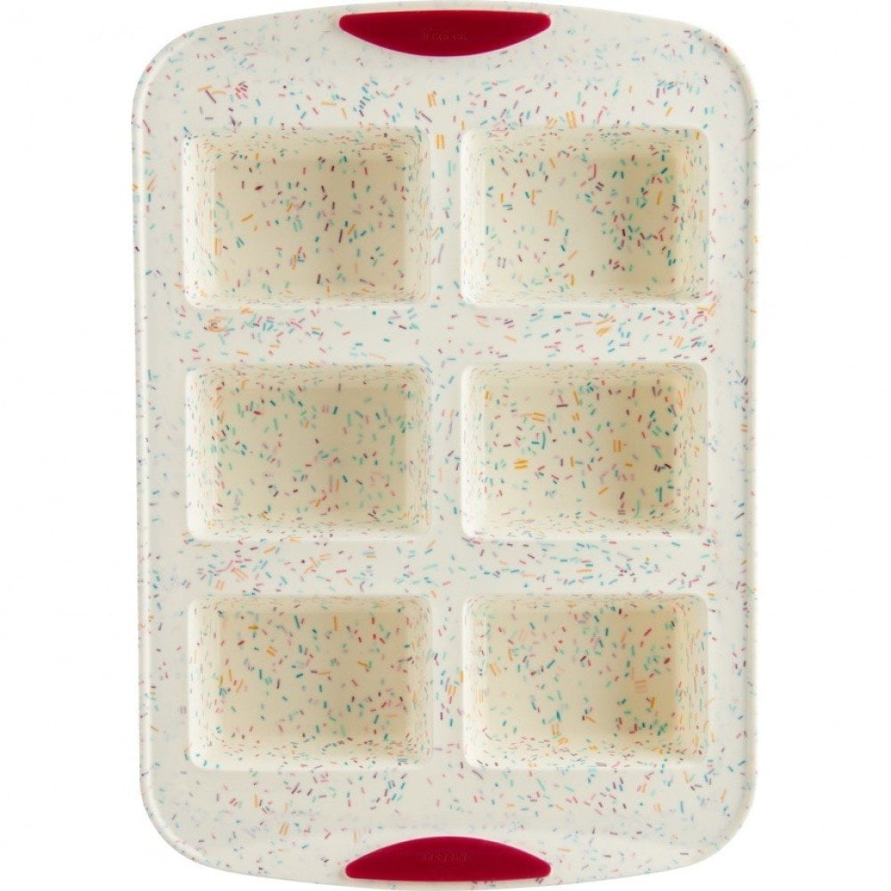 Confetti Fuchsia Silicone 6-Cavity Mini Loaf Pan