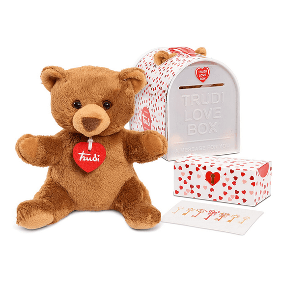 Trudi Bear Plush Love Box Gift Set 6.3 inch Exclusive Italian Designed New