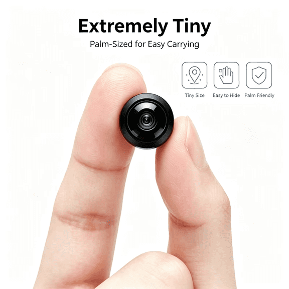 True 4K Tiny WiFi Hidden Nanny Security Camera Portable Wireless Cam Human Motion Filter Alert Encrypted Remote View Dual Power Supply Surveillance Camera for Rental House Office