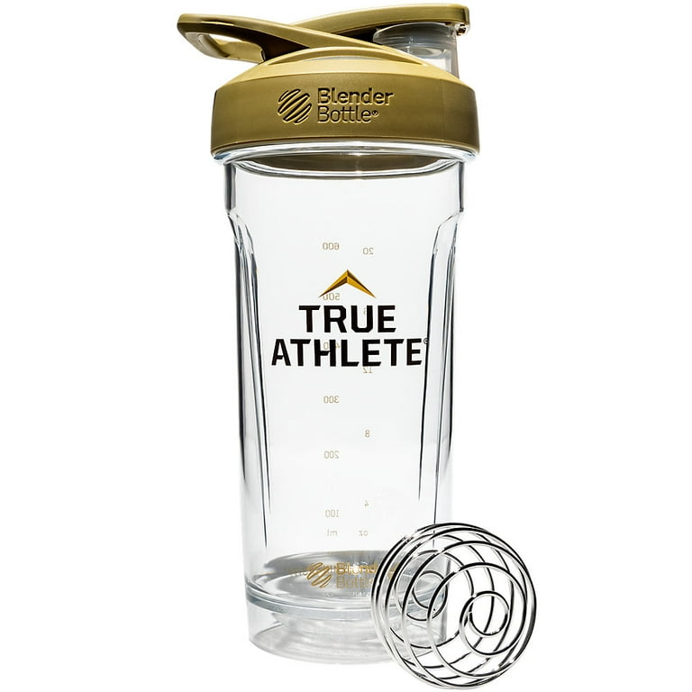 True Athlete Strada Tritan Shaker Cup with Wire Whisk Blender Ball - Gold  (28 fl oz.)