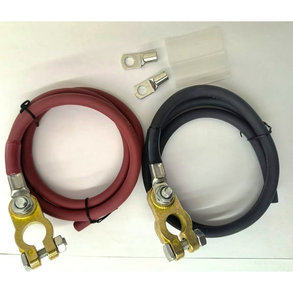 True Battery Cables 4 AWG 36"Battery Cables w/ends 2PCS Copper Battery Cables.