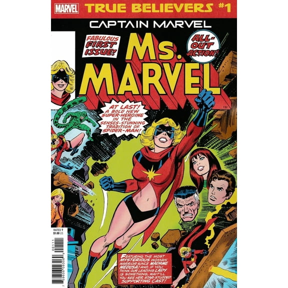 True Believers: Captain Marvel-Ms Marvel #1 VF ; Marvel Comic Book