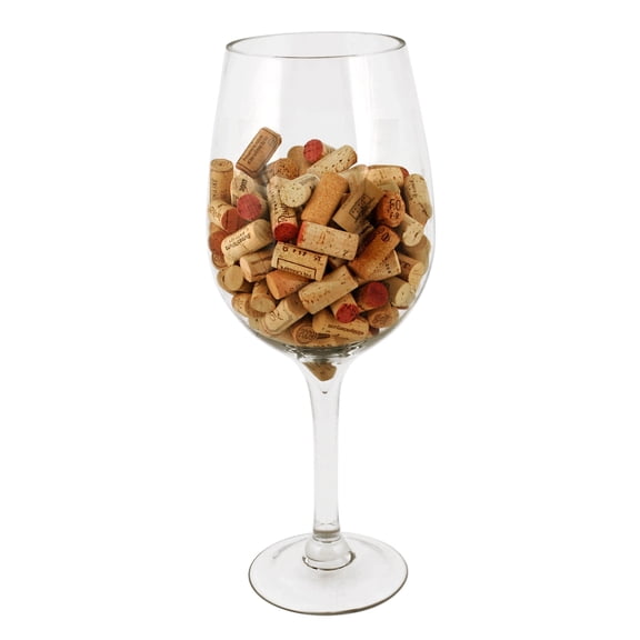 True Big Wine Glass Cork Holder, Holds 1.5 Gallons or 200 Corks, Set of 1